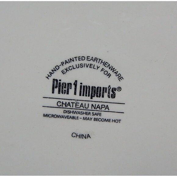 Pier 1  Imports Chateau Napa Salad Pasta Dish Bowls Earthenware Hand-painted S/5 - Picture 14 of 14